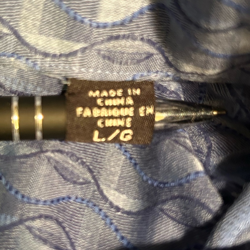 Jhane Barnes Frequency Geometric Pattern Blue Lon… - image 4